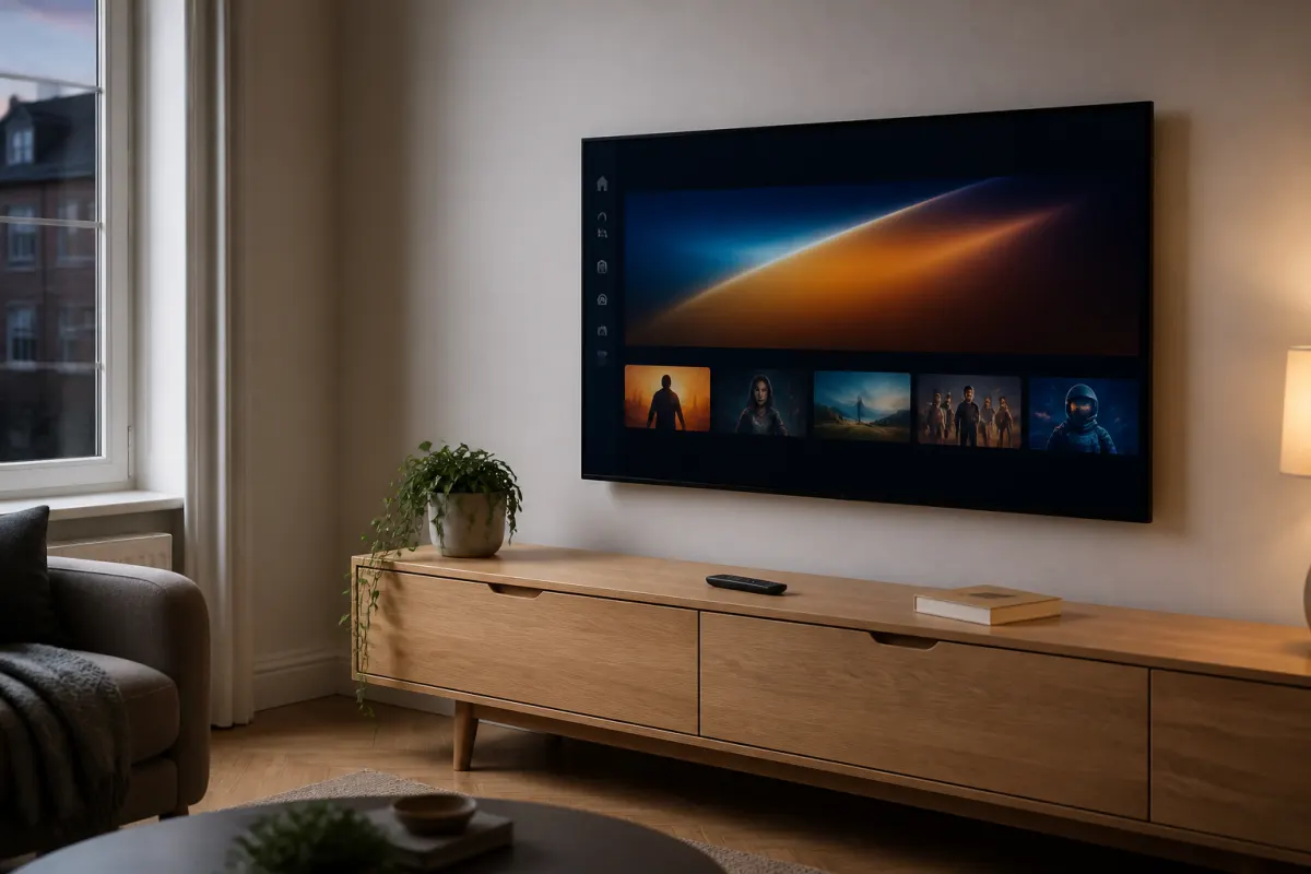 Living room TV ready for WeBestIPTV setup